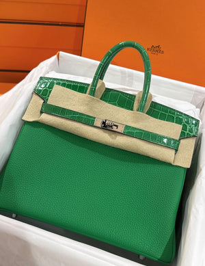 Hermes Birkin 25 Touch Cactus Shiny Niloticus/Togo leather palladium hardware