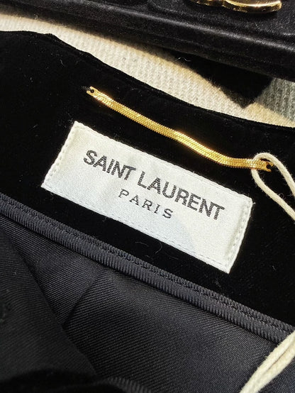 Saint Laurent (YSL) black velvet shorts