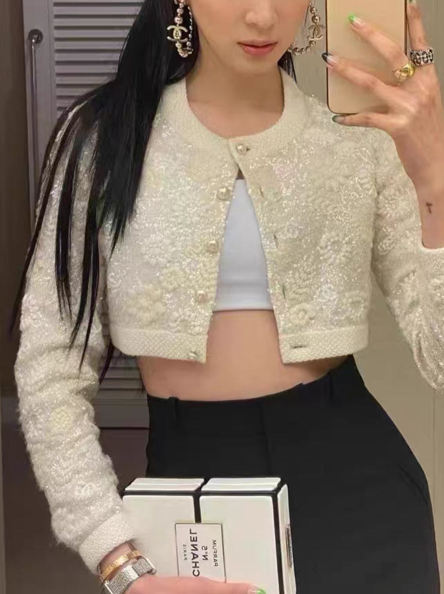 Chanel 21S ecru cardigan
