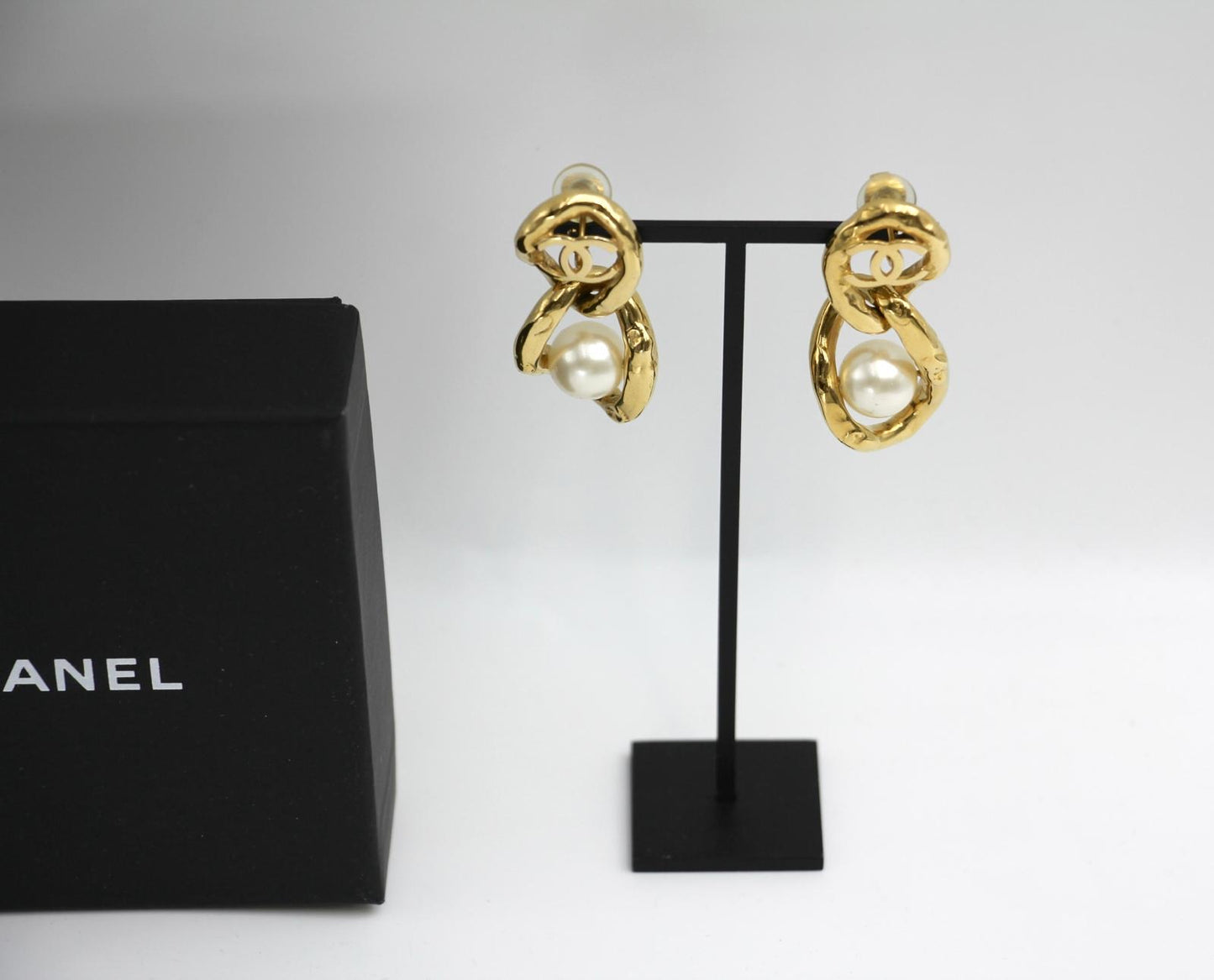 Chanel 2020 Imitation Pearl & Gold Plated Stud Earrings