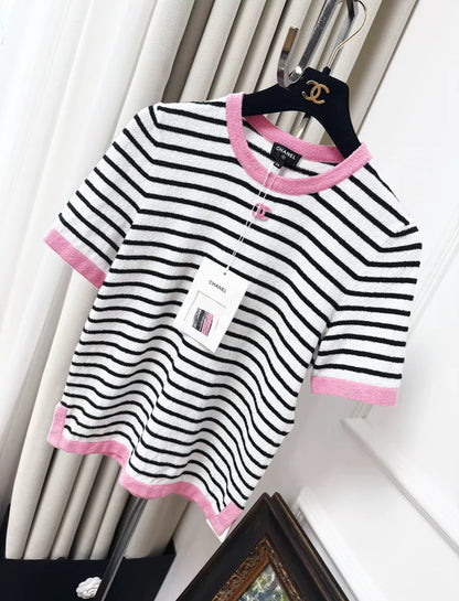 Chanel 24ss stripped CC top