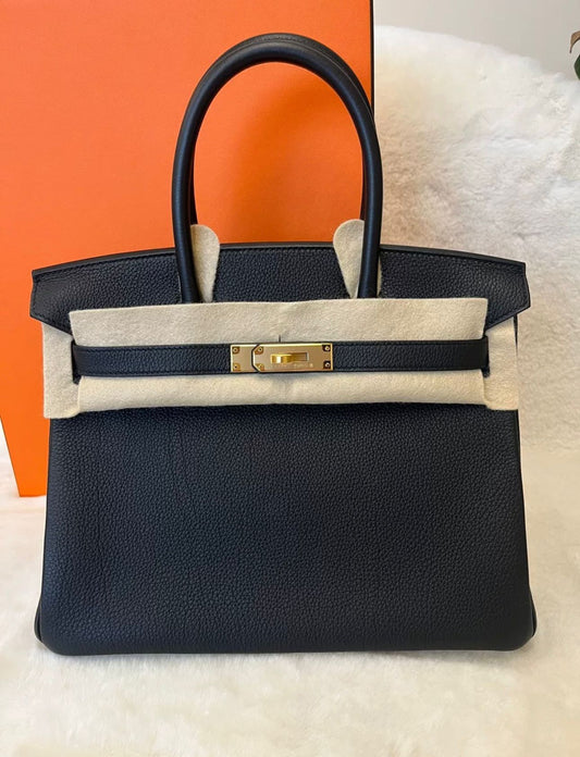 Hermes Birkin 30 Black Togo Leather Gold Hardware 2023