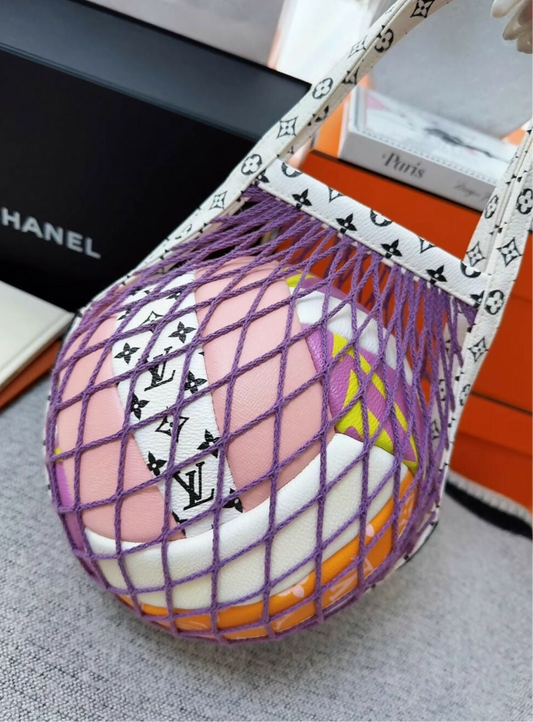 Louis Vuitton SS20 Pink White Black Monogram Giant Volleyball Purple Net Bag