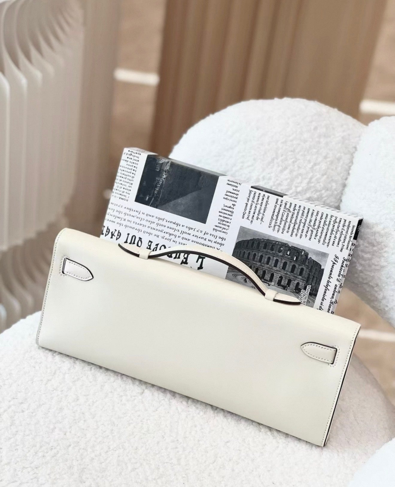 Hermes Kelly cut Nata swift leather palladium hardware