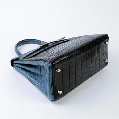 Hermes Kelly 28 Noir Colvert Matte Alligator Palladium hardware