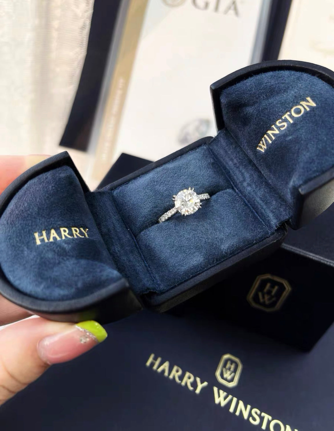 Harry Winston 1.55ct Diamond Engagement Ring size 50