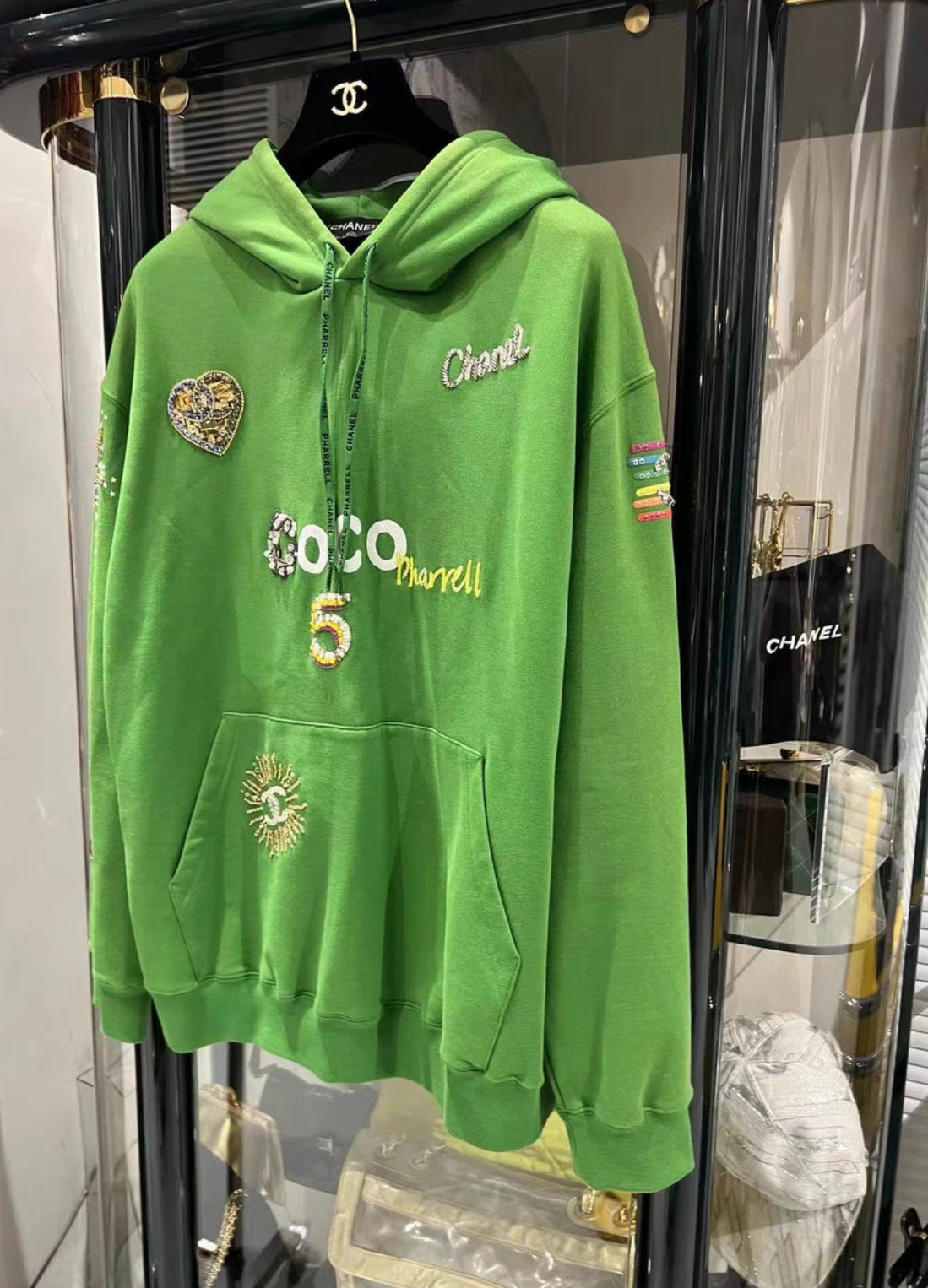 CHANEL Pharrell Williams Green Hoodie Limited Edition Size Large