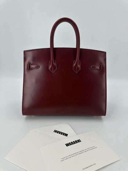 Hermes Birkin 25 rouge H box leather gold hardware