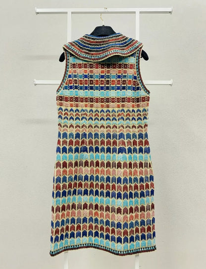 Chanel 19A Turquoise, Red 
Blue Dress