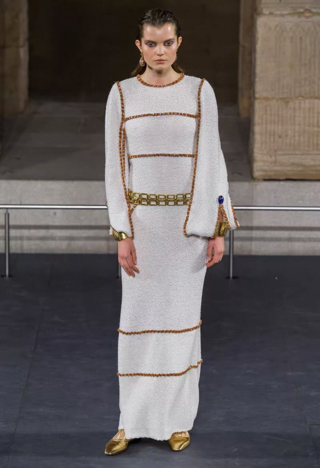 Chanel 19A White/Gold Embroidered Tweed