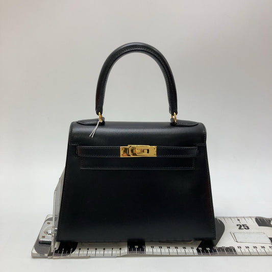 Hermès Vintage Mini Kelly 20cm Black Box Calf Leather