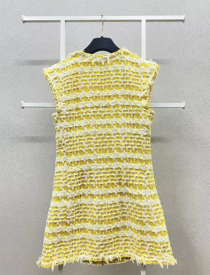Chanel 18 Yellow Tweed Dress