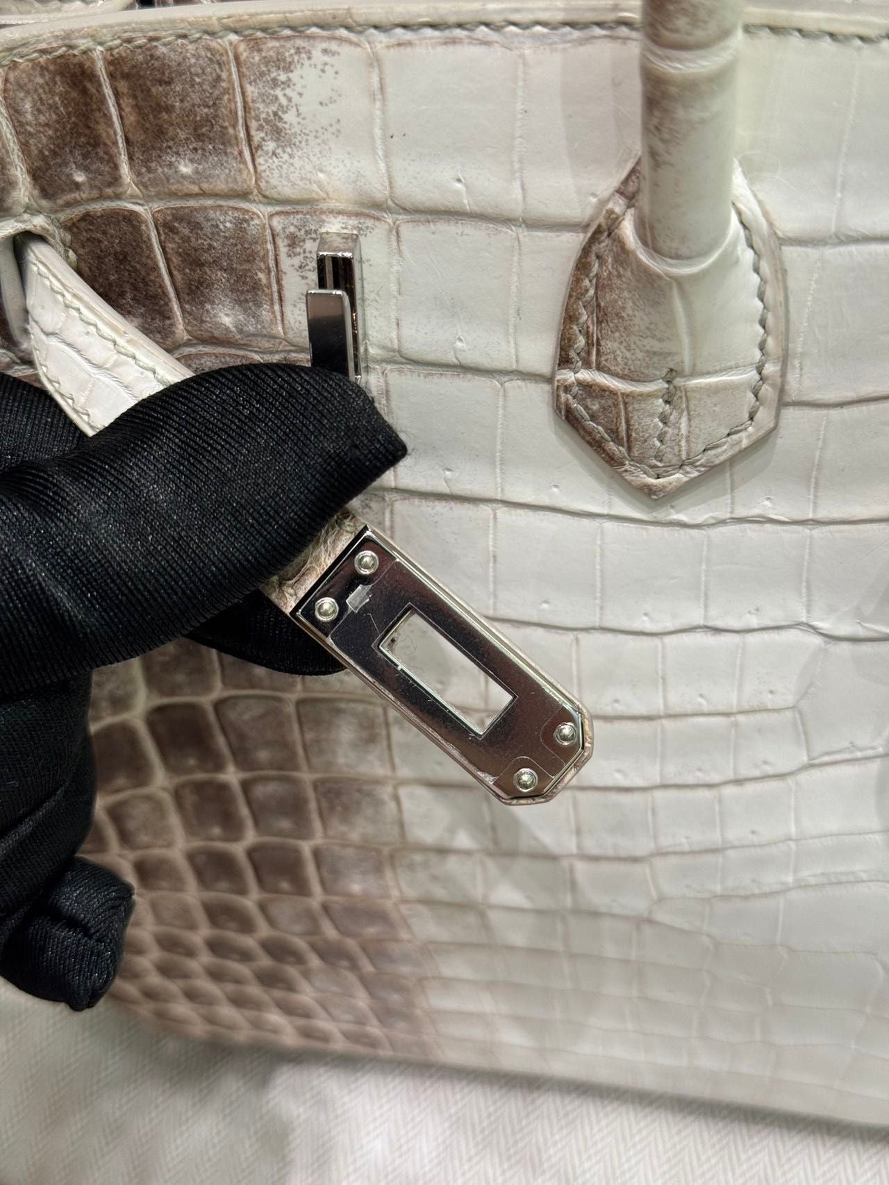 Hermes Birkin 25 Himalaya crocodile leather Palladium Hardware