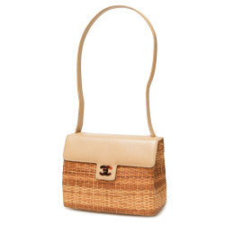Rare Chanel Vintage 1998 Calfskin Rattan Basket Flap Bag