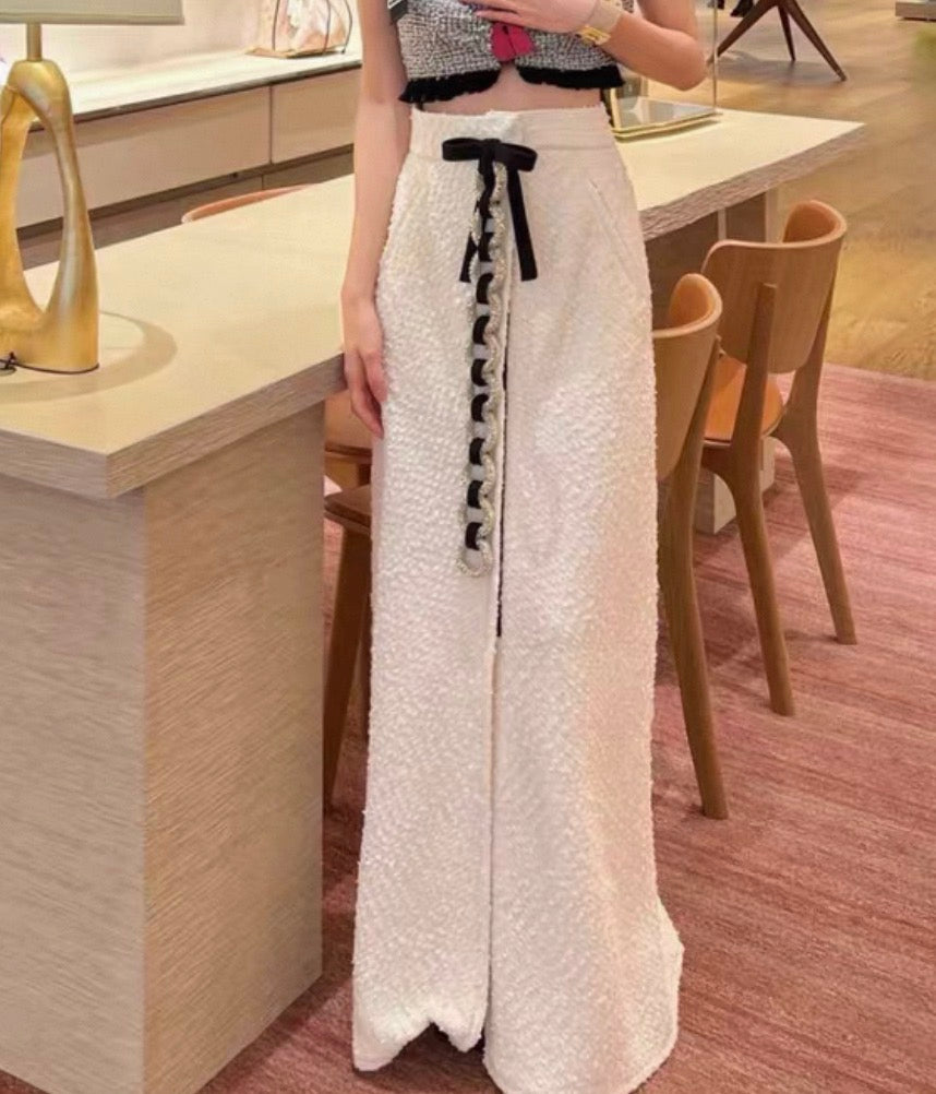 Louis Vuitton White Tweed Skirt