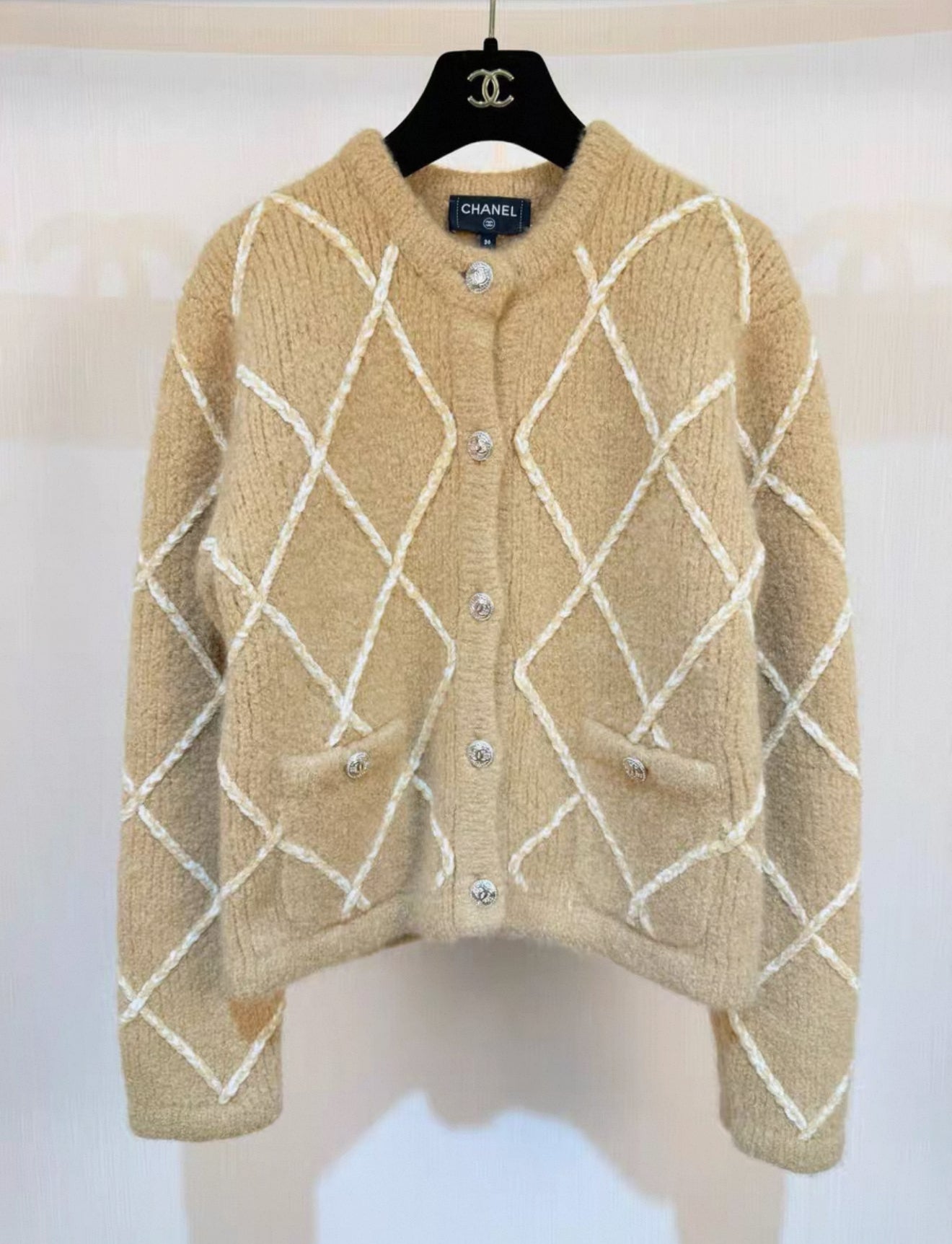 Chanel 23N beige cashmere cardigan