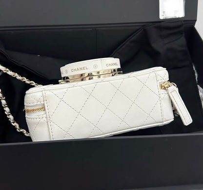 24S Chanel Collectible Runway Camera White Mirror Crossbody Bag