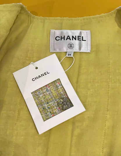 Chanel 24C Yellow Tweed Jacket size 34