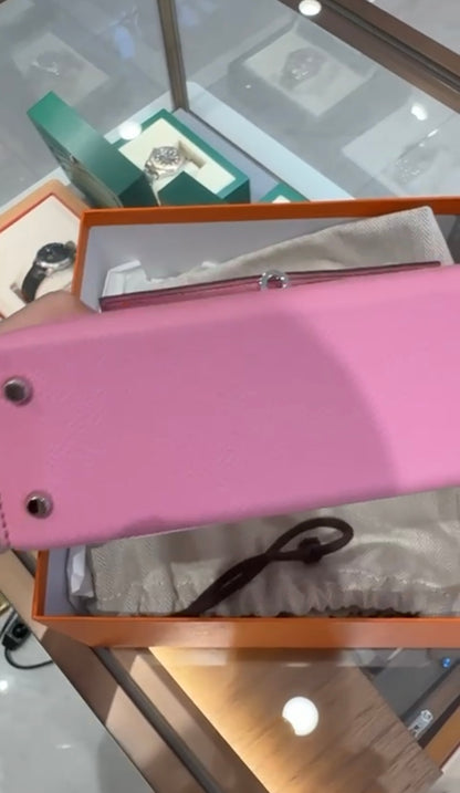 Hermes Mini Kelly 20 5P Pink Bubblegum Chèvre Leather with Palladium Hardware