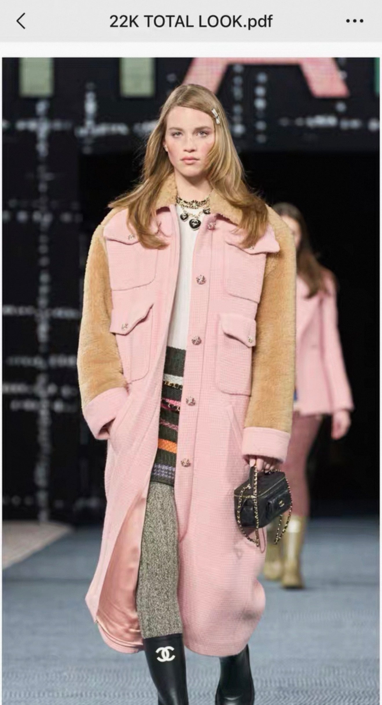 Chanel 22k pink shearling coat