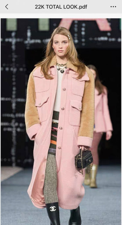 Chanel 22k pink shearling coat
