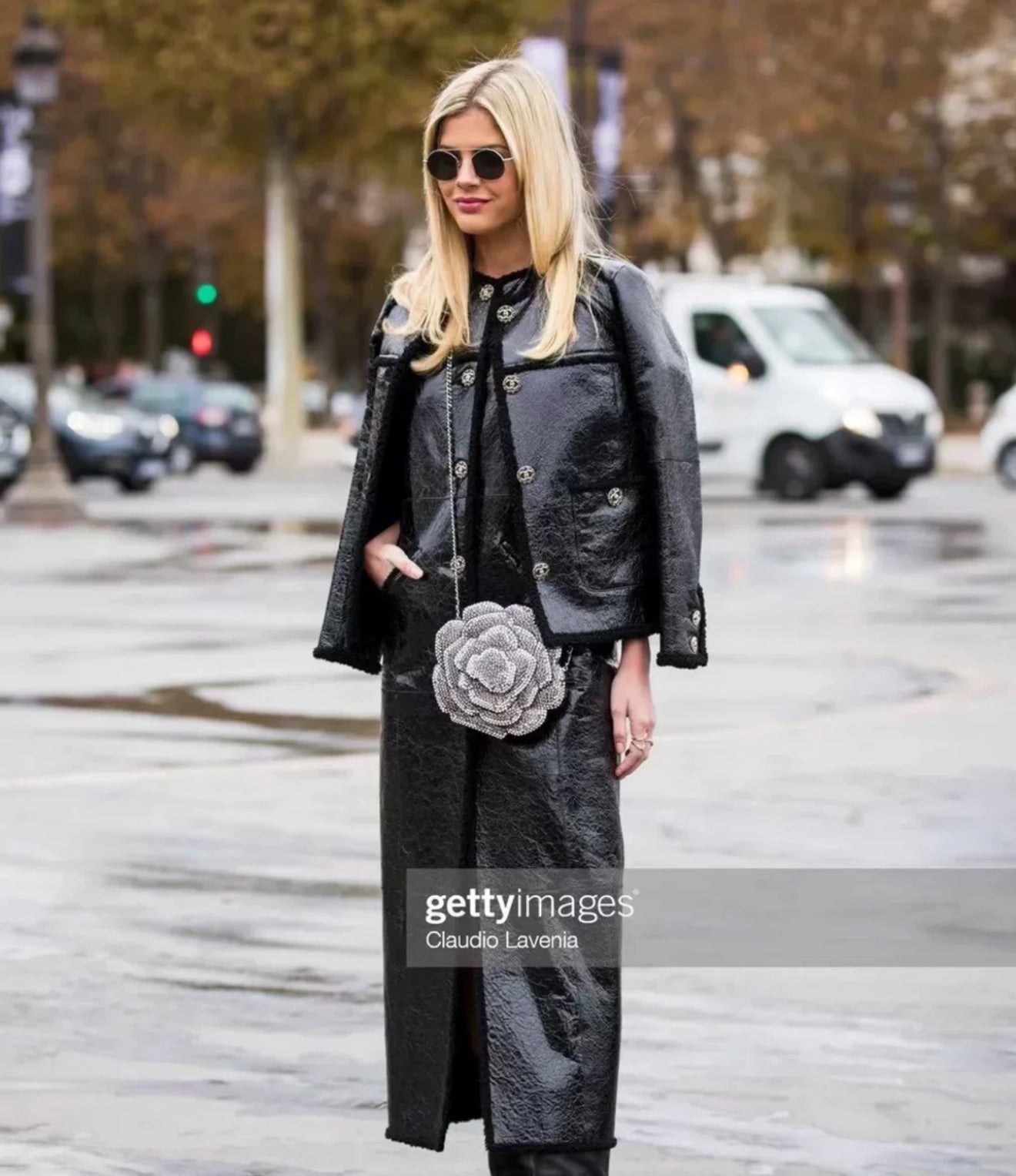 Chanel 18K Black Shearling Lambskin Jacket