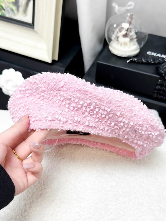 Chanel 19C Pink Fringe Tweed Beret