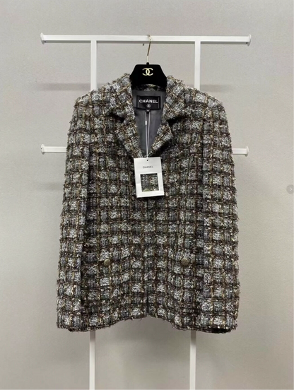 Chanel 18K grey-brown tweed jacket