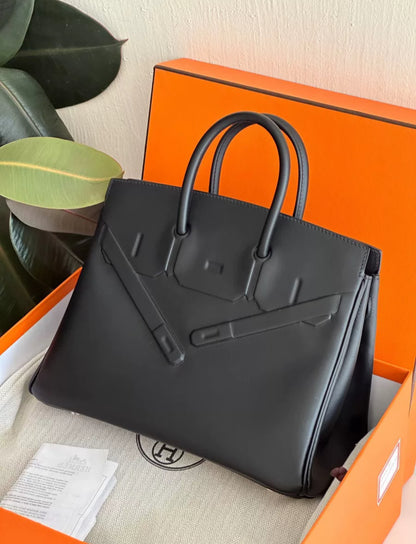 Hermès Birkin 25 Shadow Black Swift Palladium Hardware