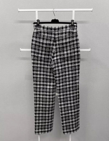 Chanel 21B Gray & Black Tweed Pants