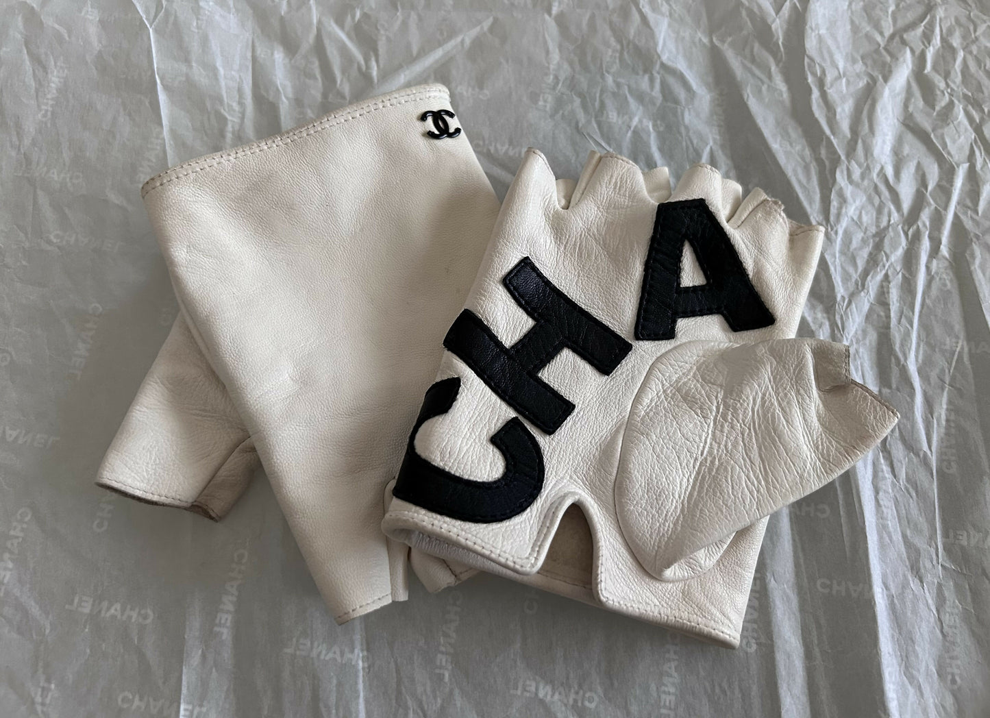 Chanel fingerless gloves