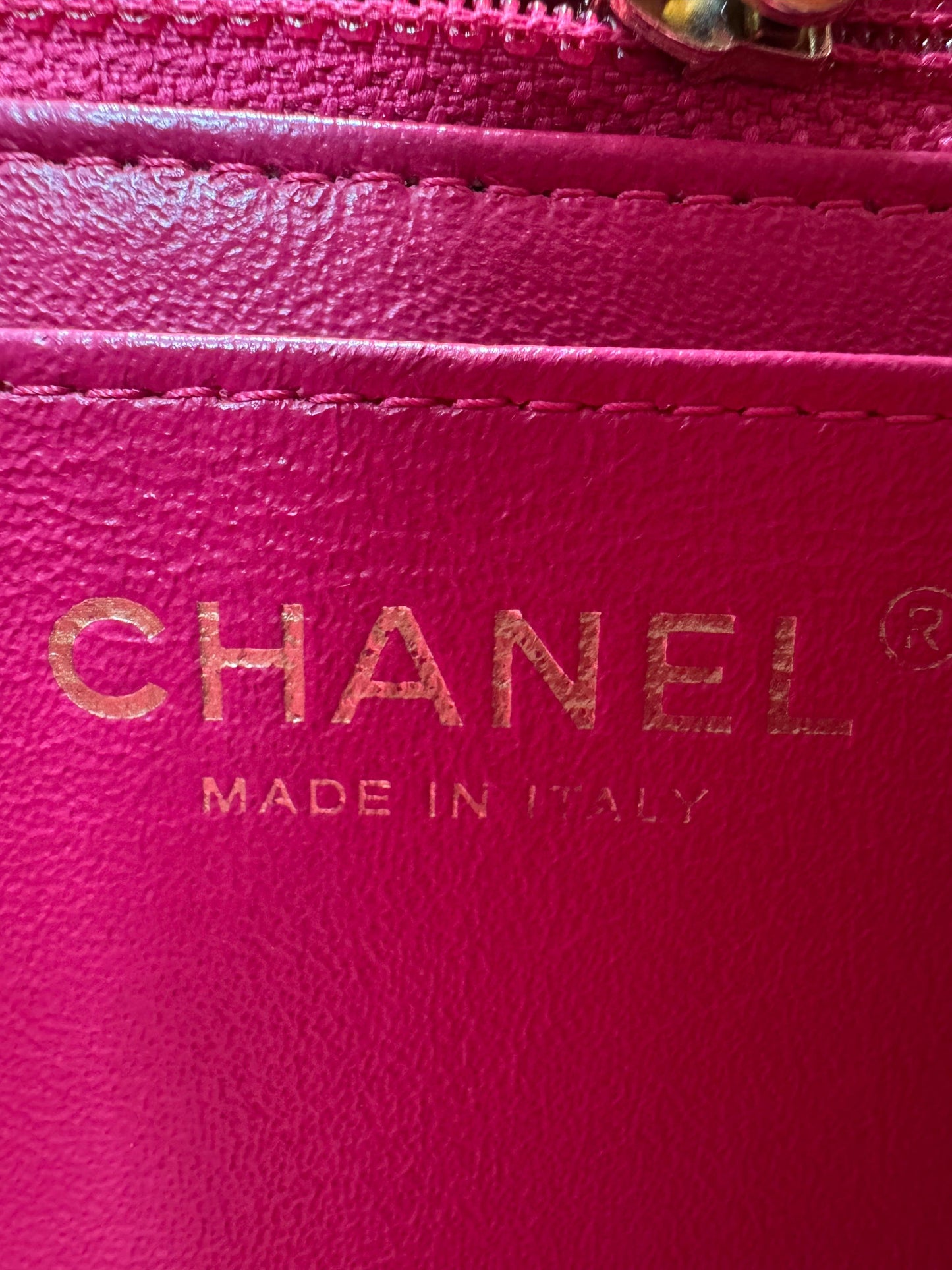 Chanel pink Lambskin Chevron Quilted Medium Double Flap