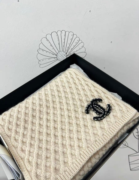 シャネル CHANEL MUFFLER Chanel Scarf Muffler Coco Mark G18 Cotton Greige | eLADY Globazone