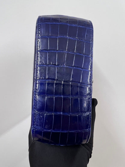 Chanel Blue Alligator mini square Flap Bag