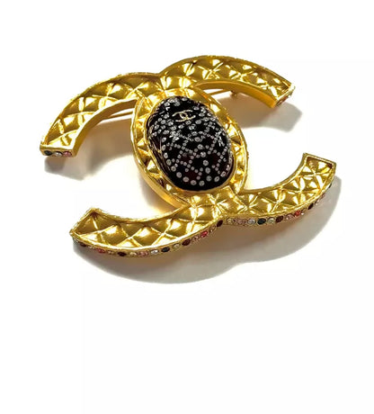 Chanel 19A Egypt Multicolor XL Beetle Brooch