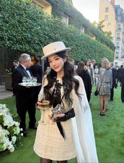 Chanel 21A ecru tweed dress