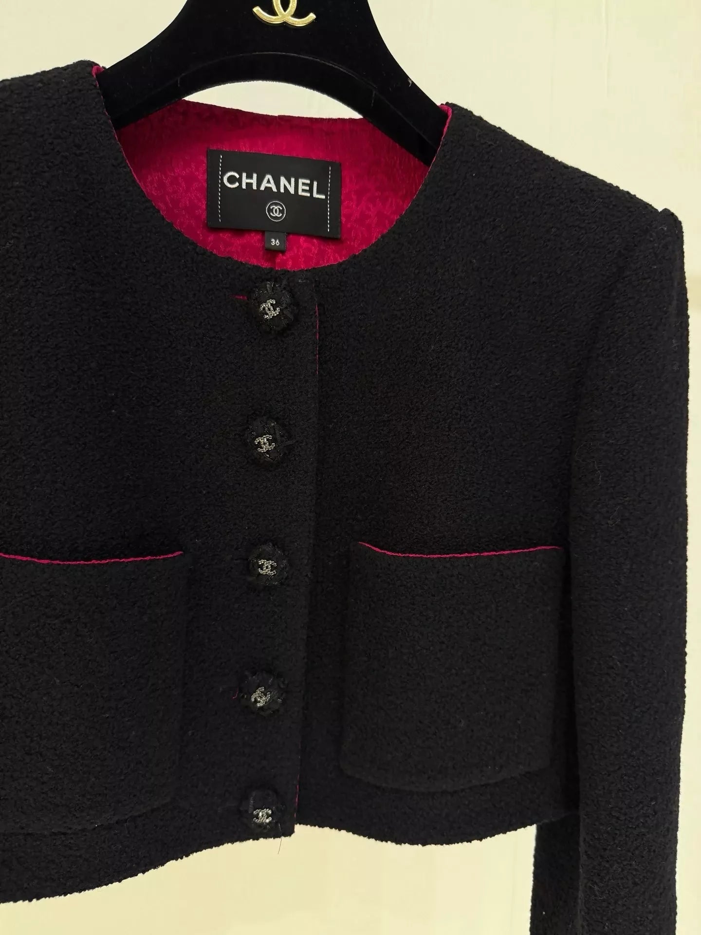 Chanel 21K black cropped jacket