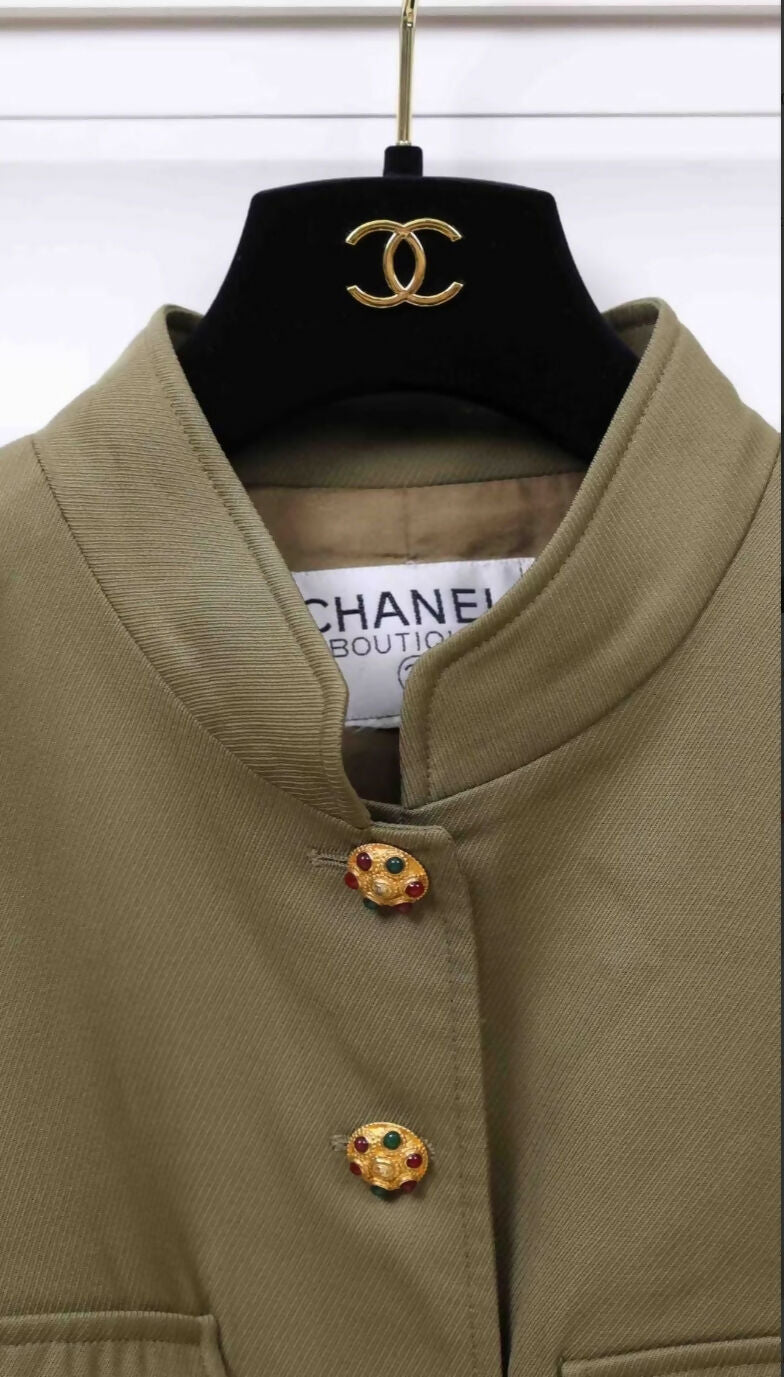 Chanel 1996 Army Green Jacket