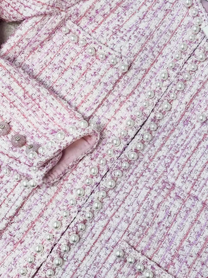 Chanel 25P pink tweed jacket