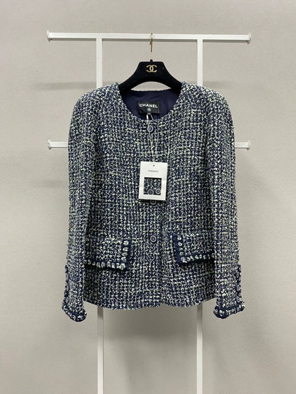 Chanel 19P dark green tweed jacket