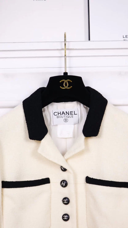 Chanel 1996 black and ecru jacket
