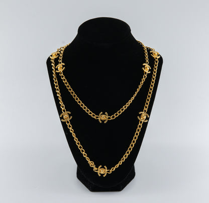 Chanel Vintage CC Gold Turnlock Necklace