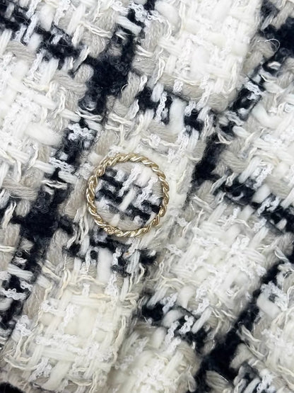 Chanel 19K ecru black tweed jacket