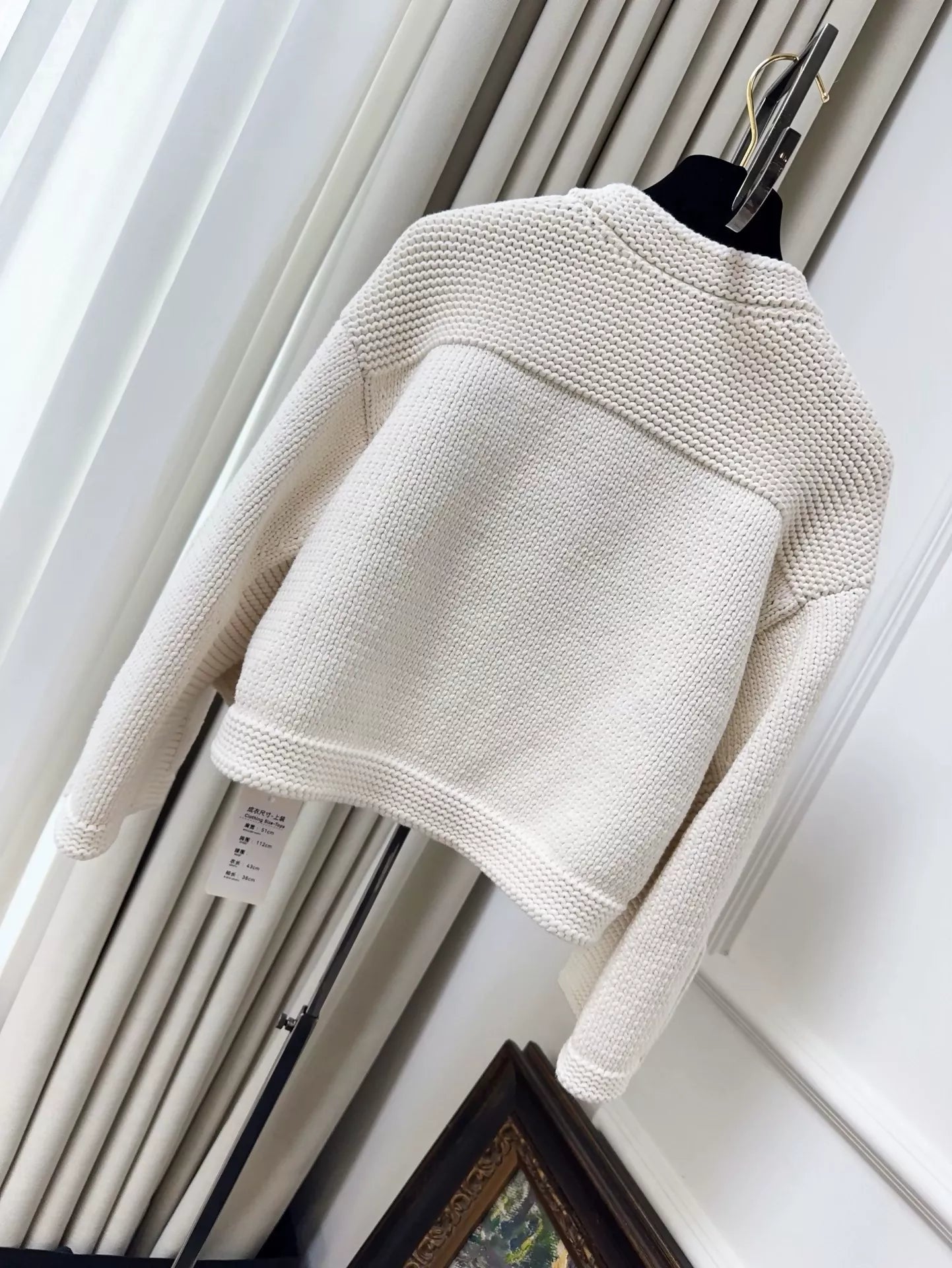 Chanel 25A ecru knitted cardigan