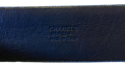 Chanel Airlines 16P Blue Denim CC Matte Silver & Gold Buckle Belt 90/36
