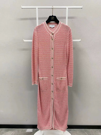 Chanel 21C Rose Red Long Cardigan