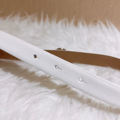 Chanel white double-C pearl belt