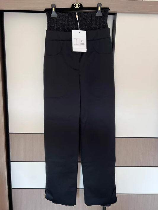 Chanel 22N black high-waisted ski pants