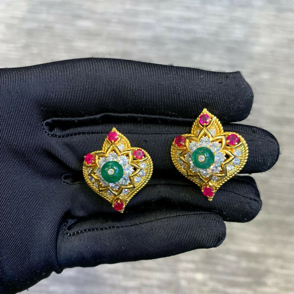 Van Cleef & Arpels Indian Inspired Day & Night Earrings