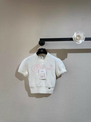 Chanel 21S white terry cloth top